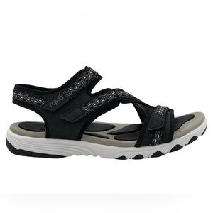 Ryka Adjustable Sport Ginger Sandals Black Tan Double strap Womens 6.5 Outdoors